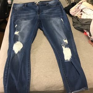 Charlotte Russe Ripped High-Rise Skinny Jeans